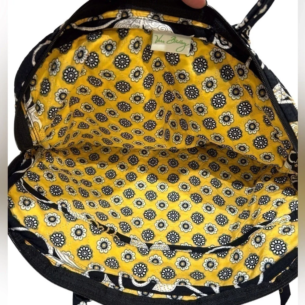 Vera Bradley Laptop/Tech Case Yellow Bird lack/Yellow/White EUC